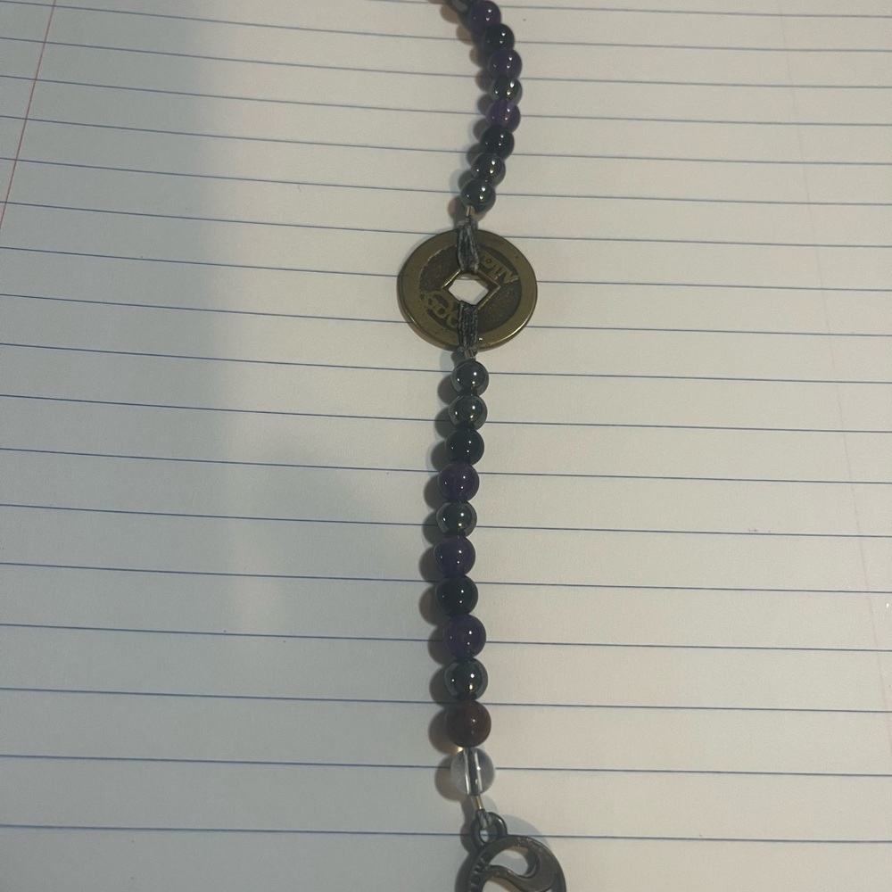 Energy Muse Elegant Purple and Black Beaded Bracelet - Picture 3 of 4